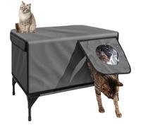 Casa para gatos climatizada para exteriores, refugio aislado e impermeable para gatos salvajes y graneros, diseño resistente a la intemperie