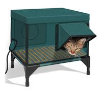 Casa para gatos climatizada para gatos de interior y exterior, impermeable y totalmente aislada para gatos callejeros y salvajes