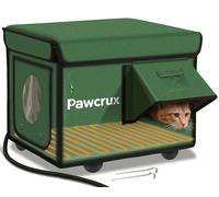 Casa para gatos climatizada resistente a la intemperie para exteriores en invierno, cama para gatos con calefacción para gatos, impermeable, aislada y puerta de escape segura, hogar cálido para gatos