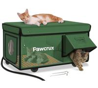 Casa para gatos climatizada resistente a la intemperie para exteriores en invierno, cama para gatos con calefacción para gatos, impermeable, aislada y puerta de escape segura, hogar cálido para gatos