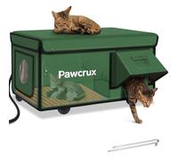 Casa para gatos climatizada resistente a la intemperie para exteriores en invierno, cama para gatos con calefacción para gatos, puerta de escape aislada y segura, hogar cálido para gatos callejeros