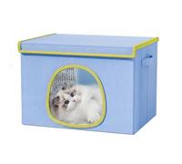 Casa para Gatos con Aire Acondicionado para Verano Casa para Perros con Aire Acondicionado: Refugio de enfriamiento para Mascotas Plegable para Mascotas de hasta 8 kg Azul 19, 69 x 15, 75 x 14, 17