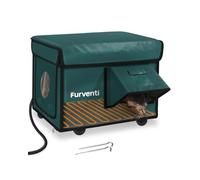 Casa para gatos con calefacción al aire libre en invierno, extremadamente aislada y resistente a la intemperie, refugio para gatos salvajes con aleros impermeables y puerta de escape para gatos de