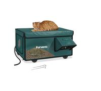 Casa para gatos con calefacción al aire libre en invierno, extremadamente aislada y resistente a la intemperie, refugio para gatos salvajes con aleros impermeables y puerta de escape para gatos de
