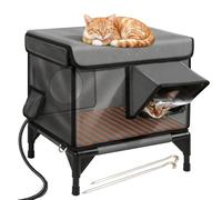 Casa para Gatos con calefacción, Refugio para Gatos al Aire Libre con Aislamiento Resistente y Dos Salidas, Impermeable y Resistente a la Intemperie, para de Invierno, Perros callejeros S