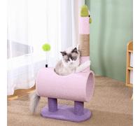 Casa para Gatos con Forma de Cactus, Torre para Gatos de 31,5" con túnel Grande, Poste rascador para Gatos de Interior con Pelota de Juguete con Resorte