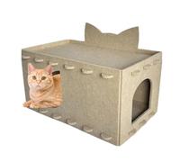 Casa para Gatos con rascador | Nicho de Lana feltada para Gatito, casa raspador de Montaje de 2 Capas para Interior, Exterior y Viaje