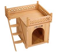 Casa para gatos con terraza 53,5x54,5x64,5cm