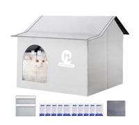 Casa para Gatos de Exterior Impermeable | Refugio Refrescante Para Exteriores | Refugio Plegable Con Bolsas De Hielo, Accesorios Para Mascotas Para Gatitos Y Perros En Hogar, Jardín Y Exterior Todas L