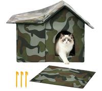 Casa para Gatos De Exterior Resistente Al Clima,Caseta de Mascotas Aislada con Cojín - Refugio De Mascotas para Clima Frío,para Playa Apartamento Viaje Mochilero Exterior Jardín Patio Acampada