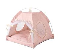 Casa para gatos de interior - Cabina de santuario de tela suave, refugio portátil ligero, encantador rincón de descanso con estampado de flores con acolchado de base de apoyo | Para apartamento