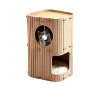 Casa para gatos de interior - Cueva doble capa plegable resistente a las garras | Nido gato con bola de peluche - para gatito de interior, para uso en casa y en