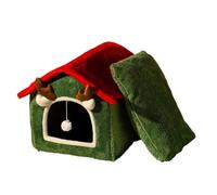 Casa para gatos de interior, para clima frío, desmontable, casa de Navidad para mascotas, refugio para gatitos, para razas pequeñas y medianas, sala de estar, dormitorio, balcón, jugar la siesta y