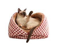 Casa Para Gatos De Interior Peluche Cálido Para Clima Frío