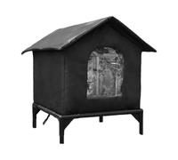 Casa para gatos de invierno al aire libre | 600D Oxford Cloth, Foam & Aluminum Foil Lining, 3 tamaños | Weatherproof Waterproof Insulated Shelter For & Community Cats | Plegable Elevated Outdoor Cat