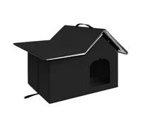 Casa para gatos de invierno al aire libre a prueba de frío, cama para gatos con aislamiento grueso, impermeable, a prueba de frío, desmontable, lavable, tela Oxford, agujero para gatos, con 2 clavos