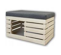 Casa Para Gatos De Madera Con Banco De Terciopelo Refugio Para Gatos 90x40x50 Cm