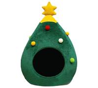 Casa para gatos en forma de árbol de Navidad - Nicho para mascotas, escondite para mascotas en el tema de las vacaciones, cama cómoda para gatos con motivo de árbol festivo | Cama
