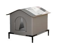 Casa para Gatos Exterior Impermeable, Cálida Y Aislante Caseta para Gatos De Exterior, Refugio Exteriors con Base Elevada Y Cojín, Casa para Gato Exterio R para Gato Perros Callejeros (42×42×42 cm)