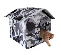 Casa Para Gatos Exterior Resistente al Viento con Solapas de Puerta