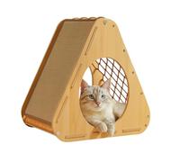 Casa para Gatos Interior Aurea con Rascador de Sisal Natural y Red de Escalada | Refugio con Cama Acolchada Postes de Rascado y Plataforma | ALTHEA LIVING