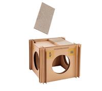 Casa para gatos Mister the Cat's Snarky Pets - Cueva de cartón extragrande y rascador para gatos grandes, una casa para gatos que se adapta a gatos chonky