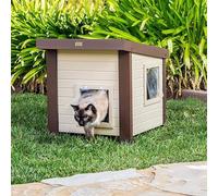 Casa para Gatos Noa - Caseta de Interior/Exterior - Fabricado en ECOFLEX - Refugio para felinos con gatera