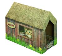 Casa Para Gatos Nobby De Cartón 49x26x36 Cm Con Cama Para Rascar Y Catnip