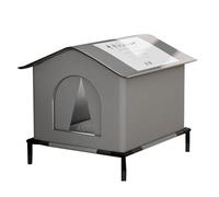 Casa para gatos para exteriores, 36 x 6 x 36 cm, cuevas para gatos para exteriores, resistente al invierno, impermeable, gran protección impermeable para gatos con soporte, para gatos al aire libre o
