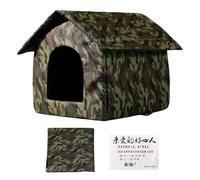 Casa para gatos para exteriores, resistente al agua, cálida, cueva de invierno plegable con puerta y alfombrilla, tienda de campaña para gatos aislada resistente al viento, techo desmontable, clavos