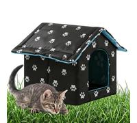 Casa para gatos para exteriores, resistente al agua, resistente al agua, casa para gatos al aire libre, plegable para mascotas, cueva para gatos, cama para gatos, resistente a la intemperie, con cojín