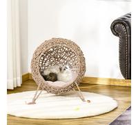 Casa para gatos PawHut con almohada, lugar para dormir para gatos, cueva para gatos PASTA DE FRIJOL