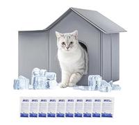 Casa para gatos , refugio plegable para exteriores, muebles de verano para mascotas, para gatos, gatitos, perros pequeños, uso en interiores, césped, playa y actividades de campamento, 17.7 x