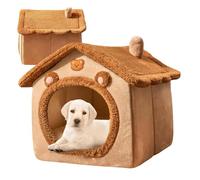 Casa para gatos - Tana acolchada de tela de 18 pulgadas con aislamiento, nido de polar, cómoda cabaña cerrada, interior suave que retiene el calor con acolchado lujoso para un sueño pai