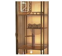 Casa para gatos Vidrio panorámico Villa para gatos Casa Jaula para gatos de Madera Maciza Casa para gatos Interior Cajón de Lujo Gabinete para gatos Tienda de Mascotas Criadero Jaula para gatos (Tama