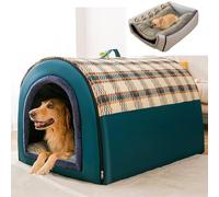 Casa para gatos y perros 2 en 1, cama plegable lavable tipo cúpula para mascotas para perros y gatos pequeños a grandes, ideal para uso en otoño e invierno