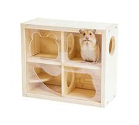 Casa para hámster, cabaña de madera con varias habitaciones, casa de laberinto para ratones y animales pequeños, para animales pequeños Conejo Chinchilla Erizo Sugar Glider