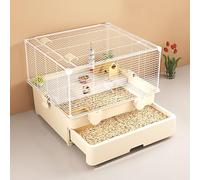 Casa para Hámster de Dos Pisos, Casa para Hámster con Cajón, Fácil de Limpiar, Adecuada para Hámsteres, Erizos, Reptiles, Gallinas de Rutina, Etc(White)