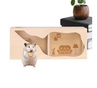 Casa para hámster de Madera, escondite para Mascotas pequeñas con Parte Que se Puede Abrir, Conejito, ratón, hurón, Chinchilla, hábitat de Juego, exploración de Escalada, Jaula Interior, jugu