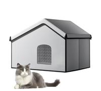 Casa para mascotas al aire libre, refugio refrescante para gatos, 23.62 x 17.72 x 17.72 pulgadas, cabina de hielo interior, espacio de descanso transpirable para días calurosos, jardín, sala de estar