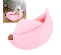 Casa para Mascotas Semicerrada de Invierno con Forma de Plátano, Diseño de Gancho y Cubierta Flexible, Lavable, Rosa, Extraíble, con Forma de Plátano, Cama para Mascotas para