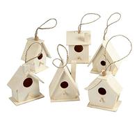 Casa para pájaros, 7 cm, álamo, 6 colores surtidos.