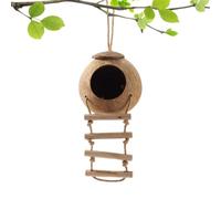Casa para pájaros al aire libre, de cacatúas de fibra de coco | Refugio resistente a la intemperie con escalera para periquitos, cacatúas, conure, agapornis, pinzones canarios, cría de pinzones