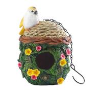 casa para pájaros - Casa de pájaros de ratán, Colorida Resina Resistente a la Intemperie, Caja anidada Envejecida para observación de Aves al Aire Libre, Colorido para pinzón Azul