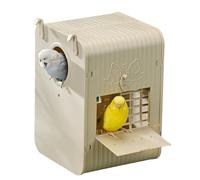 Casa para pájaros, casa de periquitos, caja de anidación para pájaros, caja de anidación para periquitos, espaciosa y visual, escalera integrada para conservación de la naturaleza, lugar de