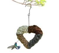 Casa para pájaros - Corazón de algodón Hecho a Mano a Prueba de Viento | Almacenamiento de Material de anidación de pájaros | para cacatúa, Periquito, Conure, Myna Sparrow, pinzón Canario, Clima