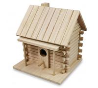 Casa para pájaros para Exterior, Casas para pájaros al Aire Libre, casa de Madera Natural, para Colgante con pinzón Azul para Ver el jardín