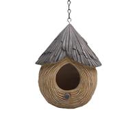 Casa para pájaros pequeños: refugio de colibríes para patio, de pájaros exteriores, decoración de balcón, equipo de porche al aire libre, exterior de madera diseñado para proporcionar un