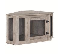 Casa para perro de esquina , jaula decorativa de madera para mascotas, mesa lateral para mueble de casa para perros, con malla, adecuada para casetas de mascotas pequeñas, medianas y grandes