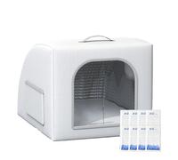 Casa para perros con refrigeración, refugio acondicionador para gatos para mascotas, habitación de perro interior y exterior con 8 bolsas de hielo para balcón, jardín, puerta delantera, patio, sala de